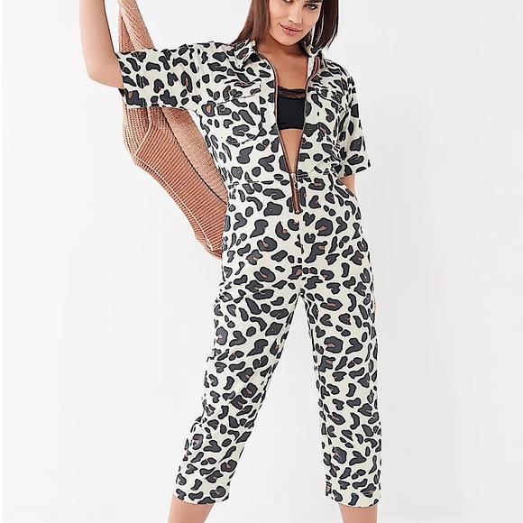 UO D’Angelo Leopard Print Cropped Coverall
